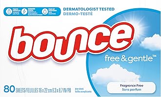 Bounce Free & Gentle Fabric Softener Sheets, 80 Count