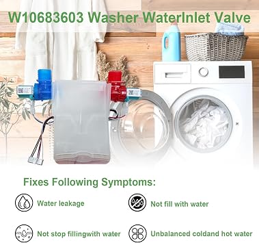 W10683603 Washer Water Inlet Valve Compatible with Whirlpool Maytag Kenmore