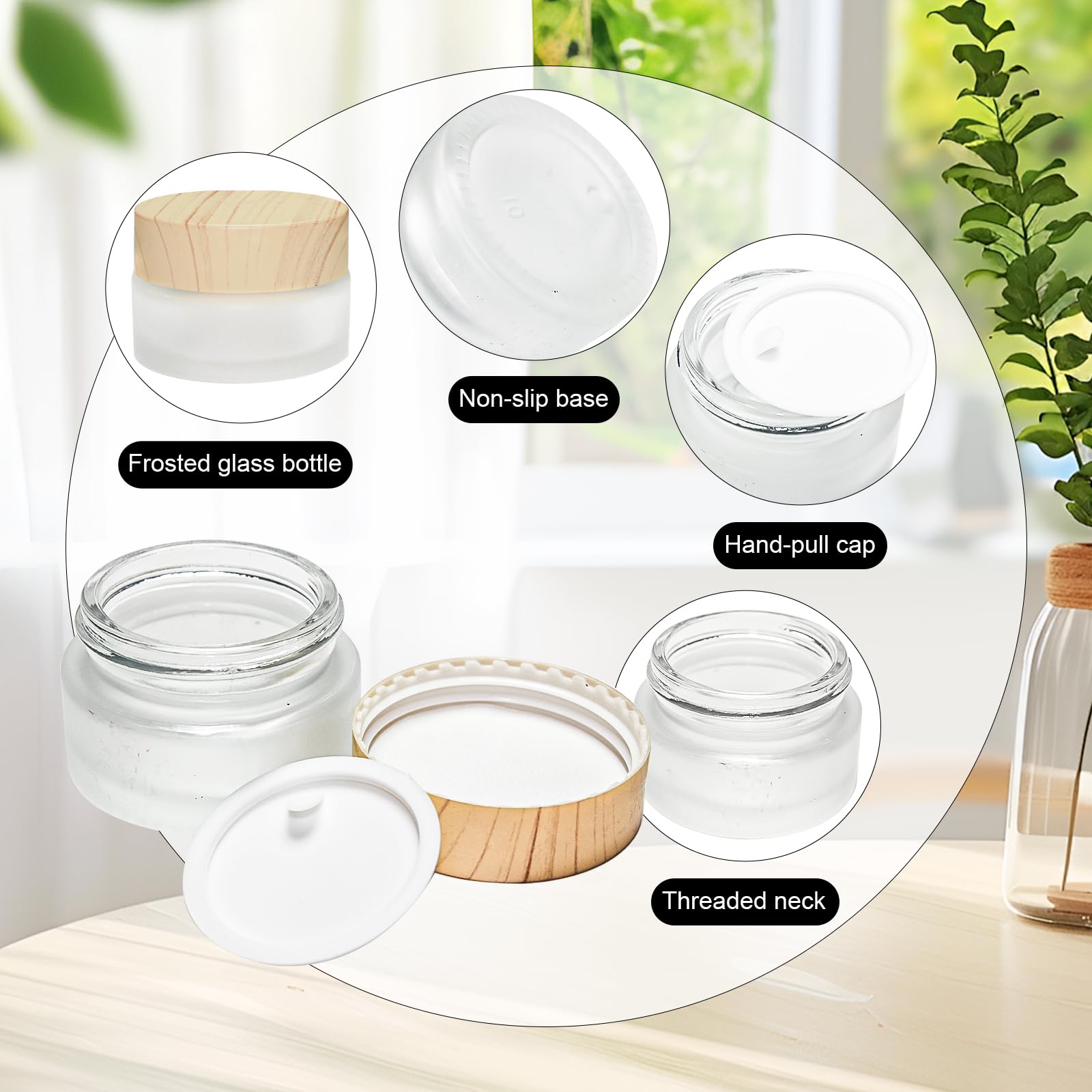 11 Vasetti In Vetro Opaco 20ml Per Creme - Contenitori Cosmetici Riutilizzabili - Foto 5