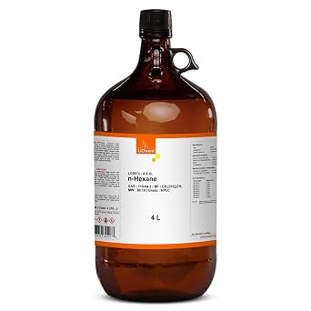 n-Hexane HPLC Grade from LiChrom | 95.0% GC Purity Laboratory-Grade Solvent for Chromatography and Analytical Applications | 4 Liter Solvent