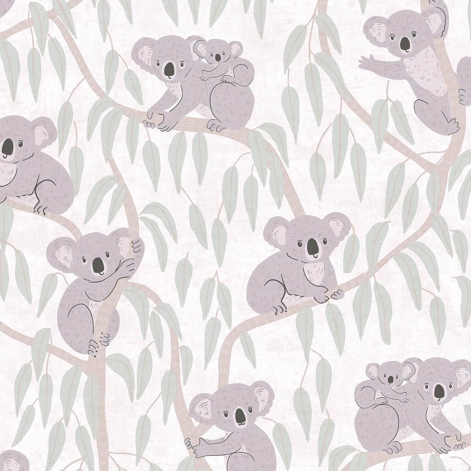 Papier peint d'enfant gris vert-clair Profhome rouleau intissé TNT 10m