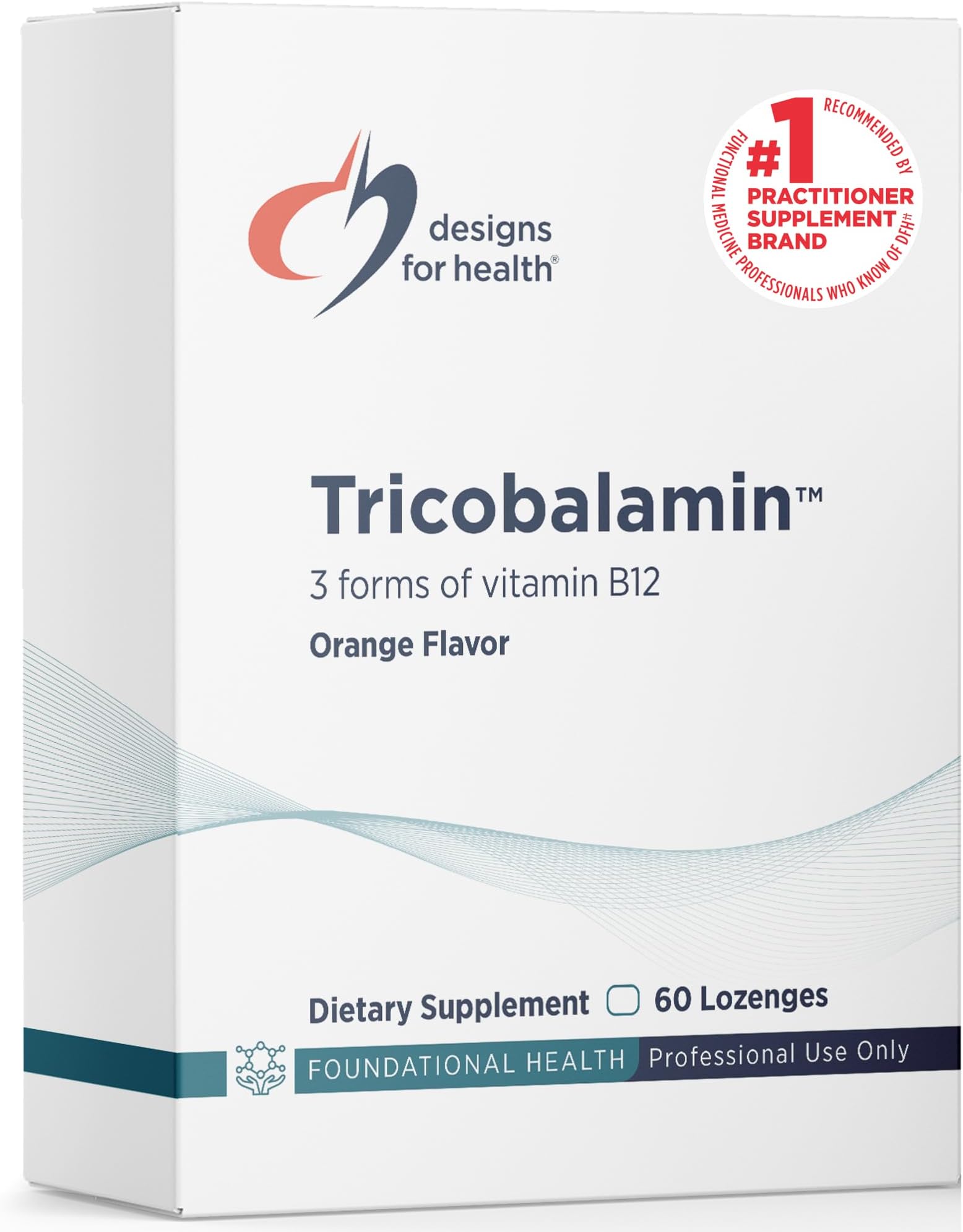 Designs for Health B12 Tricobalamin Lozenges - 3000mcg Triple B12 Quick Dissolve Tablets with Methylcobalamin, Adenosylcobalamin + Hydroxocobalamin - Natural Orange Flavor (60 Lozenges)