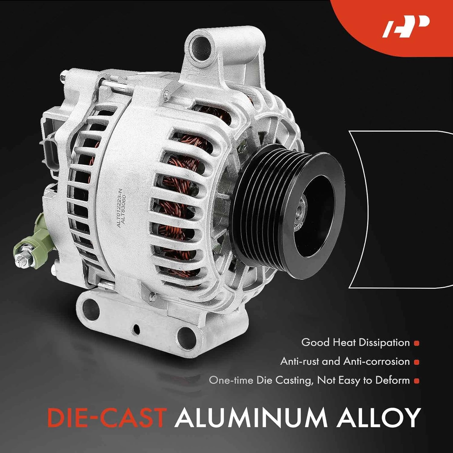 A-Premium Alternator Compatible with Ford F250 F350 F450 F550 Super Duty 03-05, Excursion 03-05, E350 Club Wagon 04-05, E350 Super Duty 04-10, E450 Super Duty 04-08, 6.0L, 12V 110A CW 8-Groove Pulley