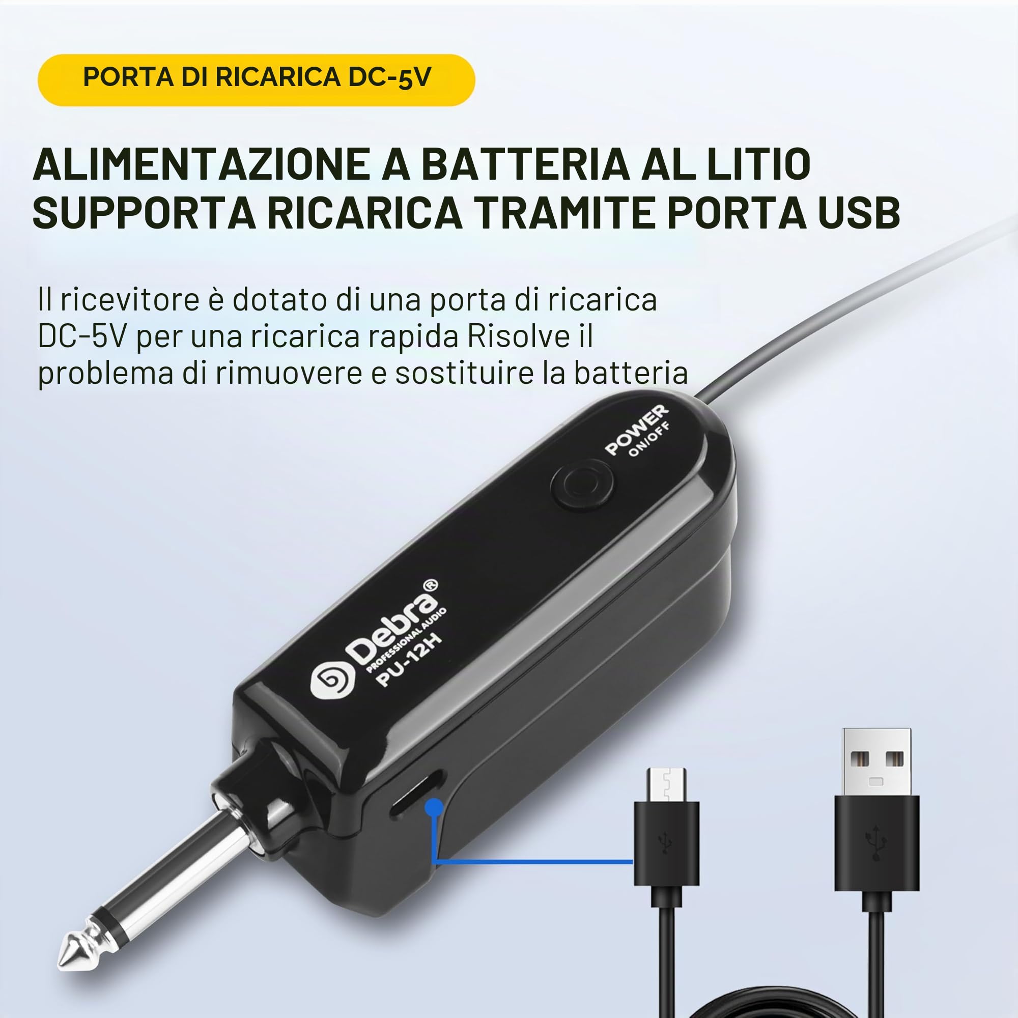 Microfono Wireless,sistema di microfono cordless portatile doppio in metallo con ricevitore ricaricabile,Ricezione a Distanza di 50M,Microfono per Karaoke, Cantare, Feste a Casa, Matrimoni,Discorsi