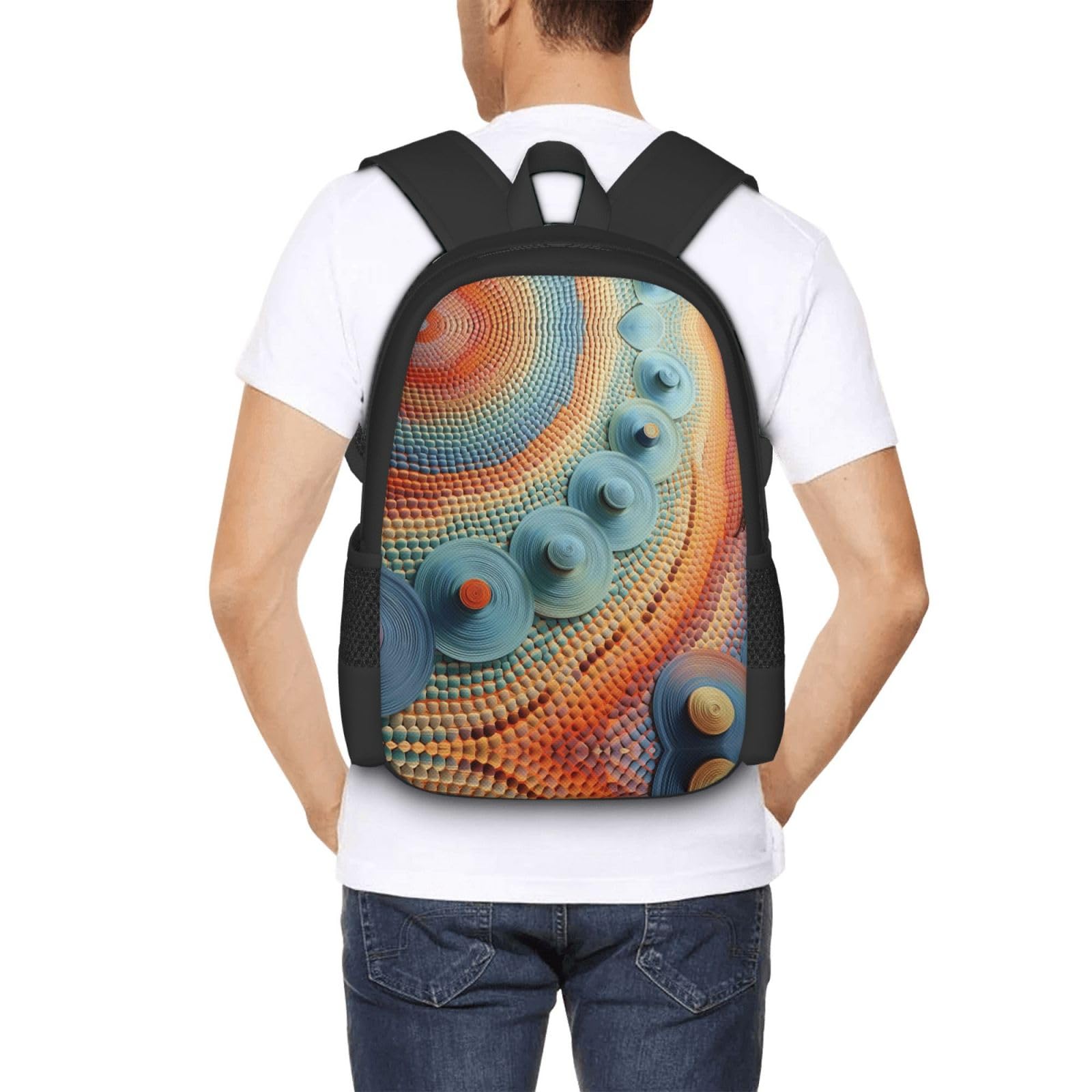 SpottedLeopardGaze plecak unisex 15,6 cala laptop czarny Oxford plecak na