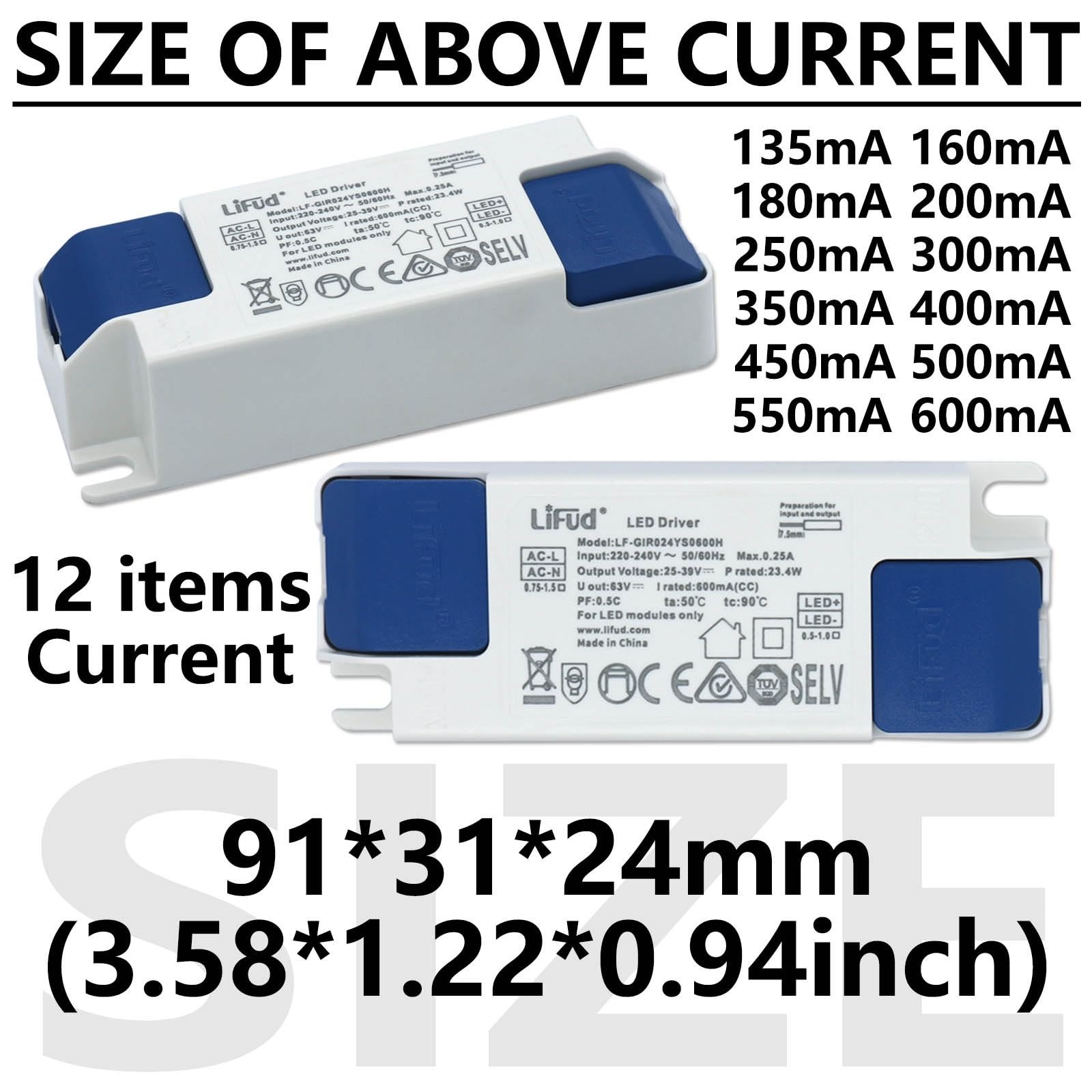 Controller di isolamento LED senza sfarfallio, serie ritardante di fiamma, alimentazione CA 220-240 V, adattatore di illuminazione da 25-42 V, 33-40 V, 1 pezzo (16,8 W, 25-42 V, 400 mA)