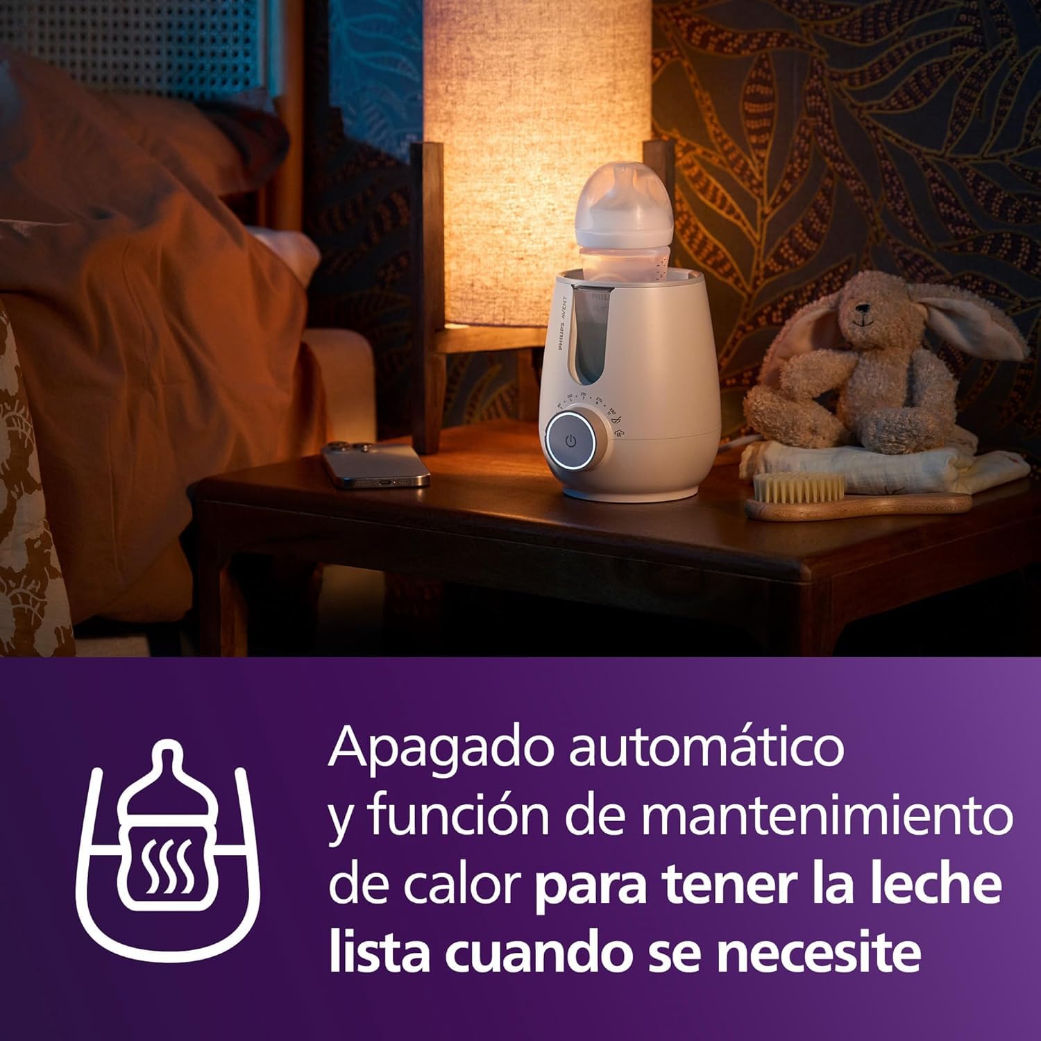 Calentador y esterilizador 2 en 1 con tecnología de baño de agua estándar de calidad hospitalaria, sensor de temperatura inteligente, prevención de zonas calientes, SCF359/00