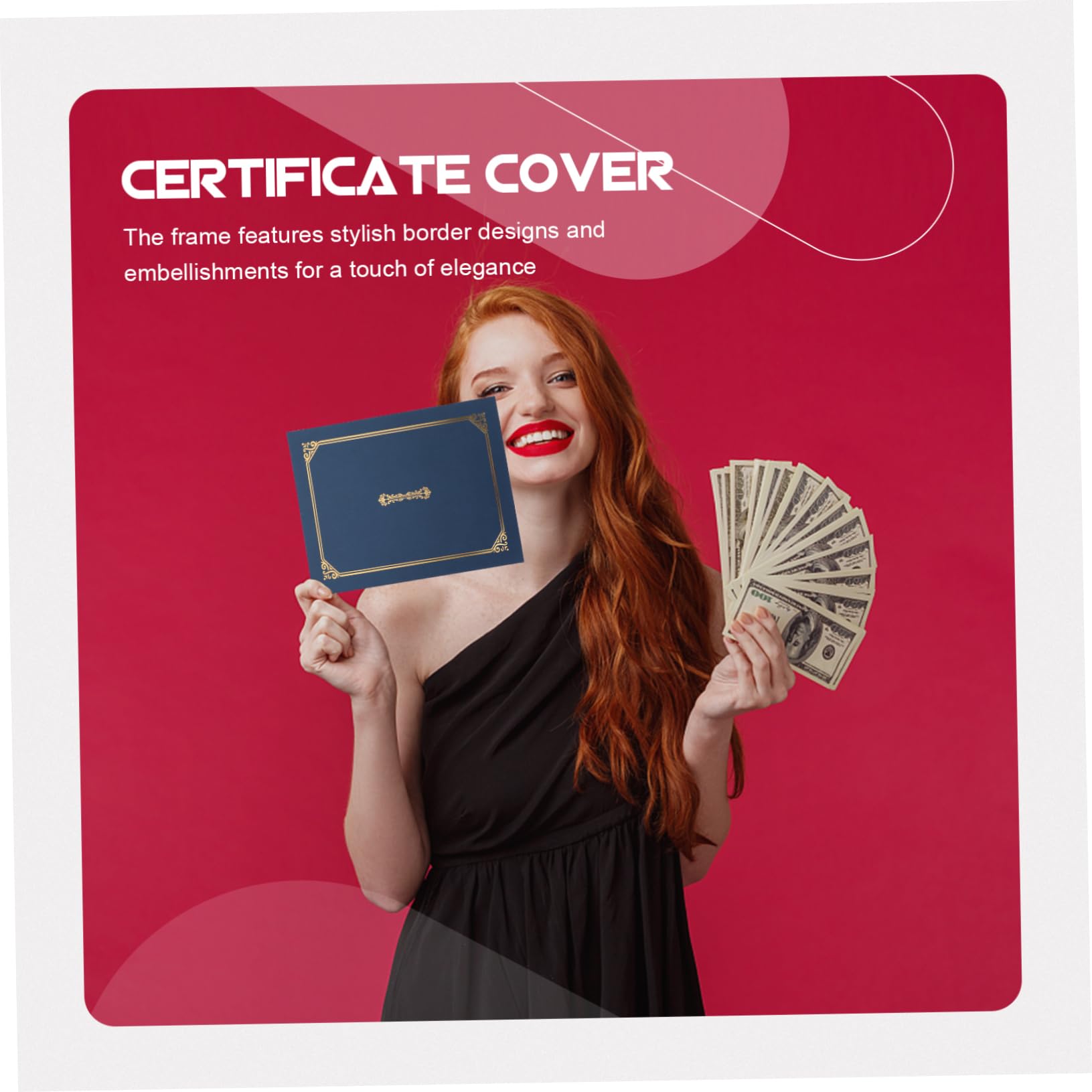 5pezzi Copertine per Documenti Stampa in Oro di Custodie di Carta per Porte Certificati e Diplomi