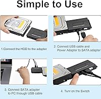 Vista 7 de SATA IDE to USB 3.0 Adapter for 2.5/3.5 HDD/SSD Hard Drive Disk, Hard Drive Reader Ultra Recovery Conveter Cable Universal Data Transfer SATA to USB