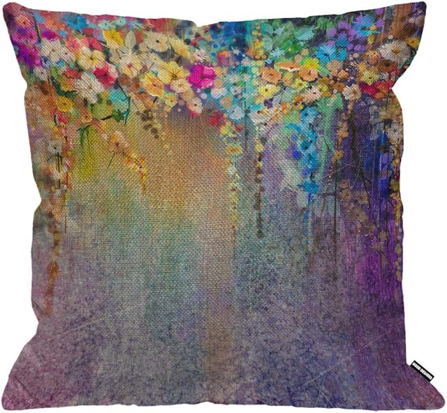 HGOD DESIGNS Cushion Cover Watercolor Painting Flowers,Throw Pillow Case Home Decorative for Men/Women Living Room Bedroom Sofa Chair 18X18 Inch Pillowcase 45X45cm