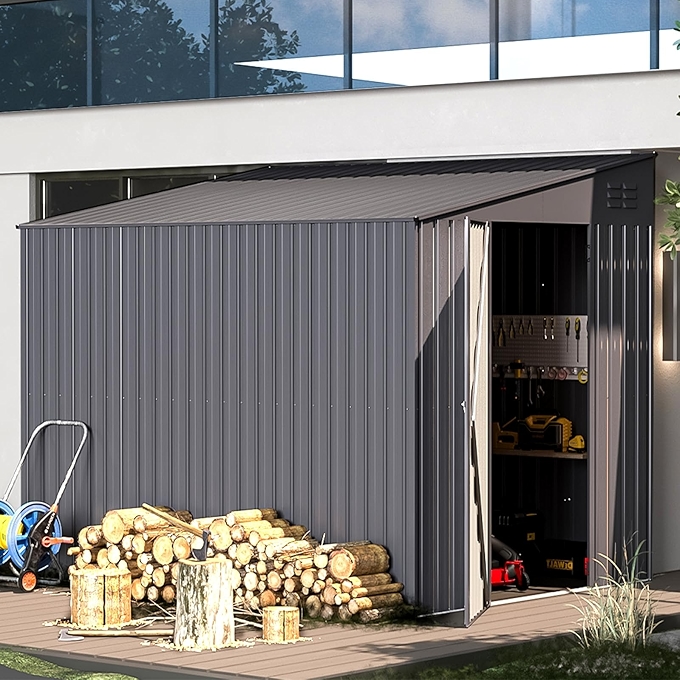 U-MAX露台户外储物棚_花园储物柜_深灰色