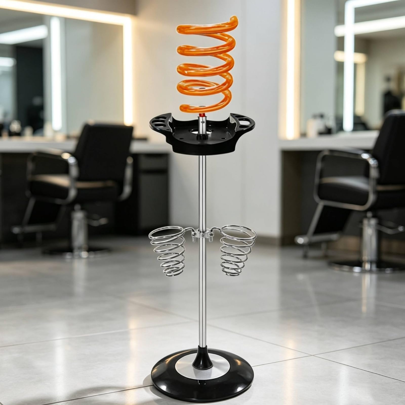 Perfeclan Soporte para Secador de Pelo Estante para Herramientas de Peinado Organizador de Mesa con Bobinas de Alambre Antideslizantes Adecuado para Salón Profesional Baño Tocador , Naranja