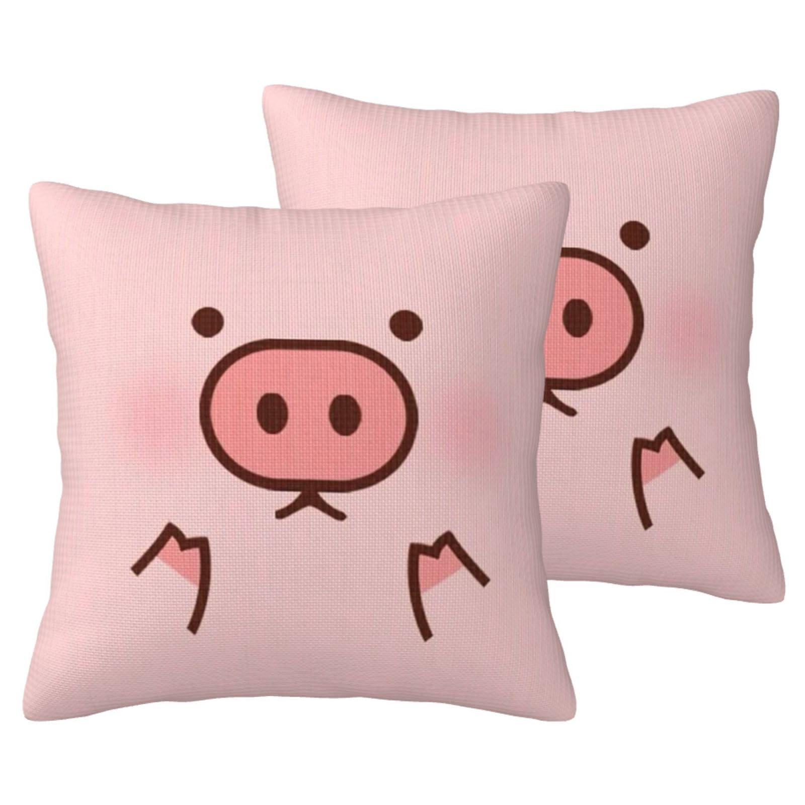 Housse de coussin cochon mignon imitation lin lavable pour protéger et embellir vos divans