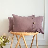 Vista 49 de Simple&Opulence - Juego de funda de edredón 100 % lino, 2 piezas con cierre de botón de coco, de lino francés lavado, color liso, suave