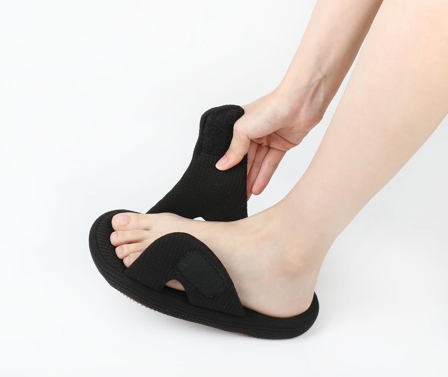 Panda Bros Women's Adjustable Slippers, Diabetic Slippers for Women Memory Foam, Open Toe Swollen Feet Slippers Bedroom House Indoor Outdoor Shoes with Rubber Sole - Image 2