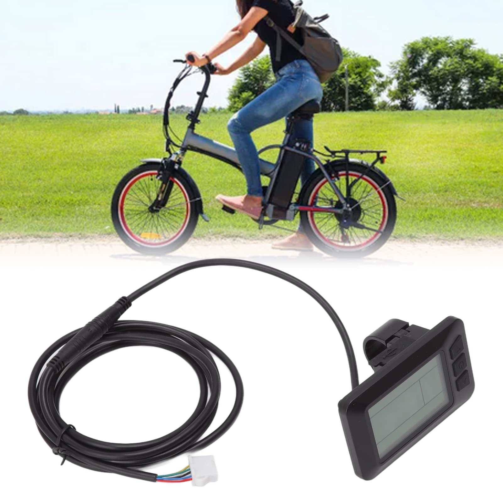 Elektryczny licznik rowerowy z wyświetlaczem LCD 24/36/48V 5-pinowe złącze wodoodporne prędkościomierz do kontrolera KT