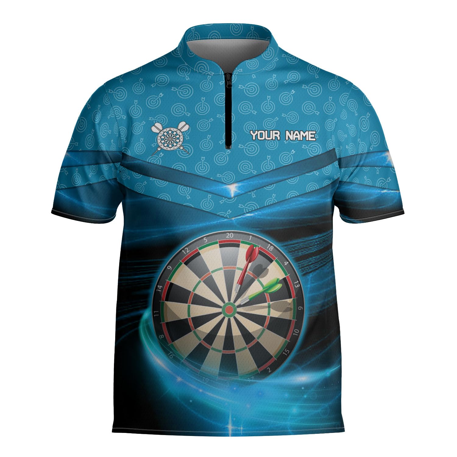 Custom Dart Shirts Men Jersey Personalized Darts Shirts for Men 3D Darts Bowling Jersey Dartboard Shirt Short-Sleeve (Cotton, Style 11)