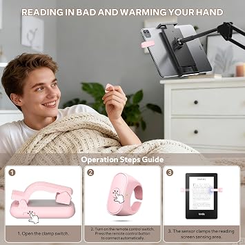 リモートコントロールページめくりリング Kindle Paperwhite Oasis Scribe Kobo eReaders用 カメラリモコン、厚手のケースページめくりクリッカー用 iPadタブレット用 小説を読む 収納バッグ付き