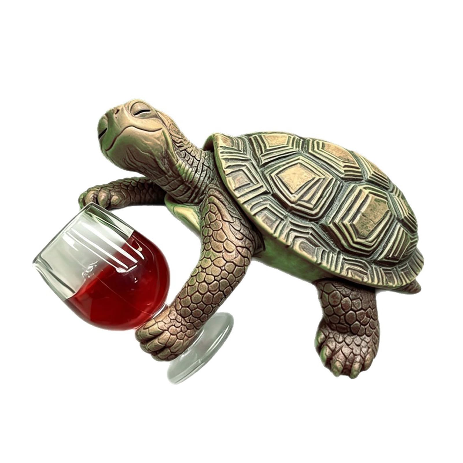 Glifora Wine Drinking Turtle Figurine - Planter Hanger Turtle Statue, Plant Pot Resin Turtle Ornament for Flowerpot Edge Decoration