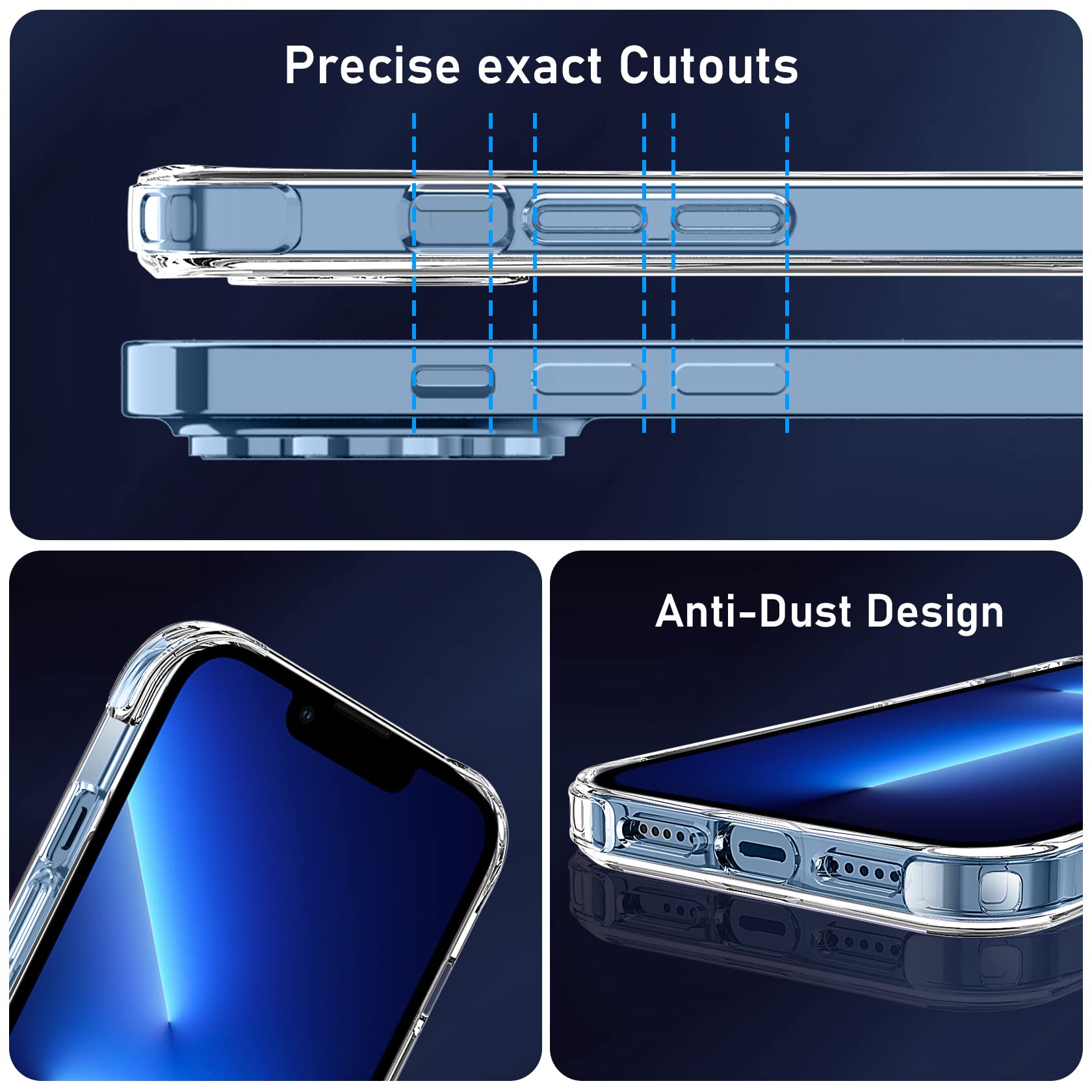 Qasyfanc Custodia Magnetica Per IPhone 13 Pro Max 6,7'' | Cover Con Protezione Fotocamera E Ricarica Wireless MagSafe | Antiurto E Antigiallo Trasparente