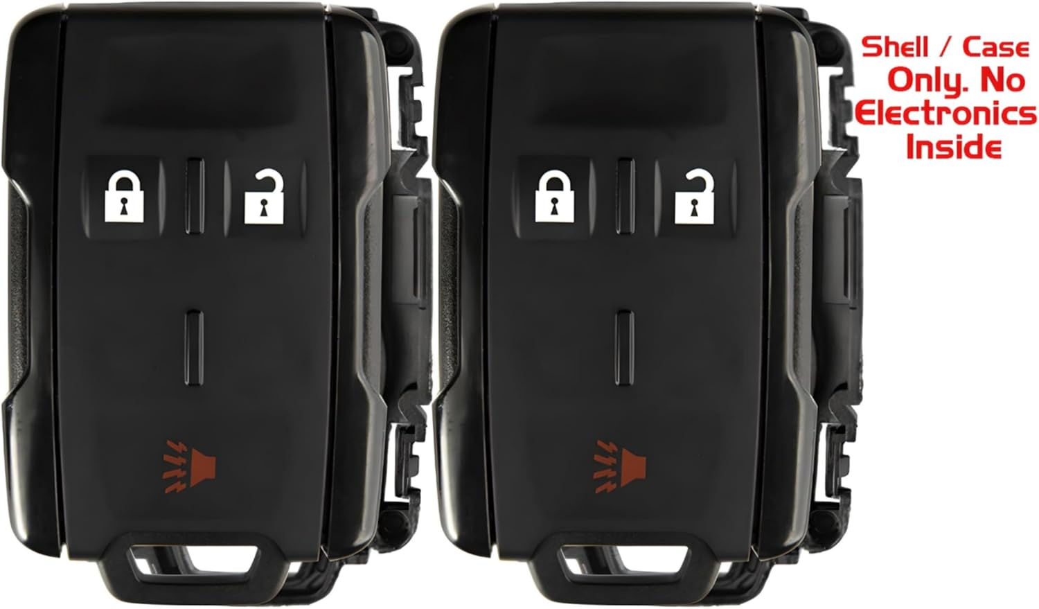 2X New Replacement Keyless Key Fob Shell / CASE Remote Compatible with & Fits for Chevy GMC 13577771 - (No Electronics or Chip Inside)