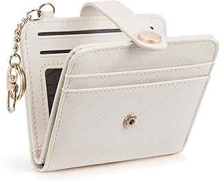 Slim Wallet for Women,RFID Blocking Bifold Credit Card Holder with Zipper Coin Pocket,ID Window,Keychain