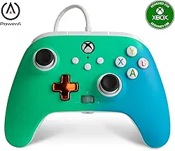 PowerA Enhanced Controle com fio para Xbox - Seafoam Fade, Xbox Series X|S, Xbox One - Xbox Series X, verde, azul e branco