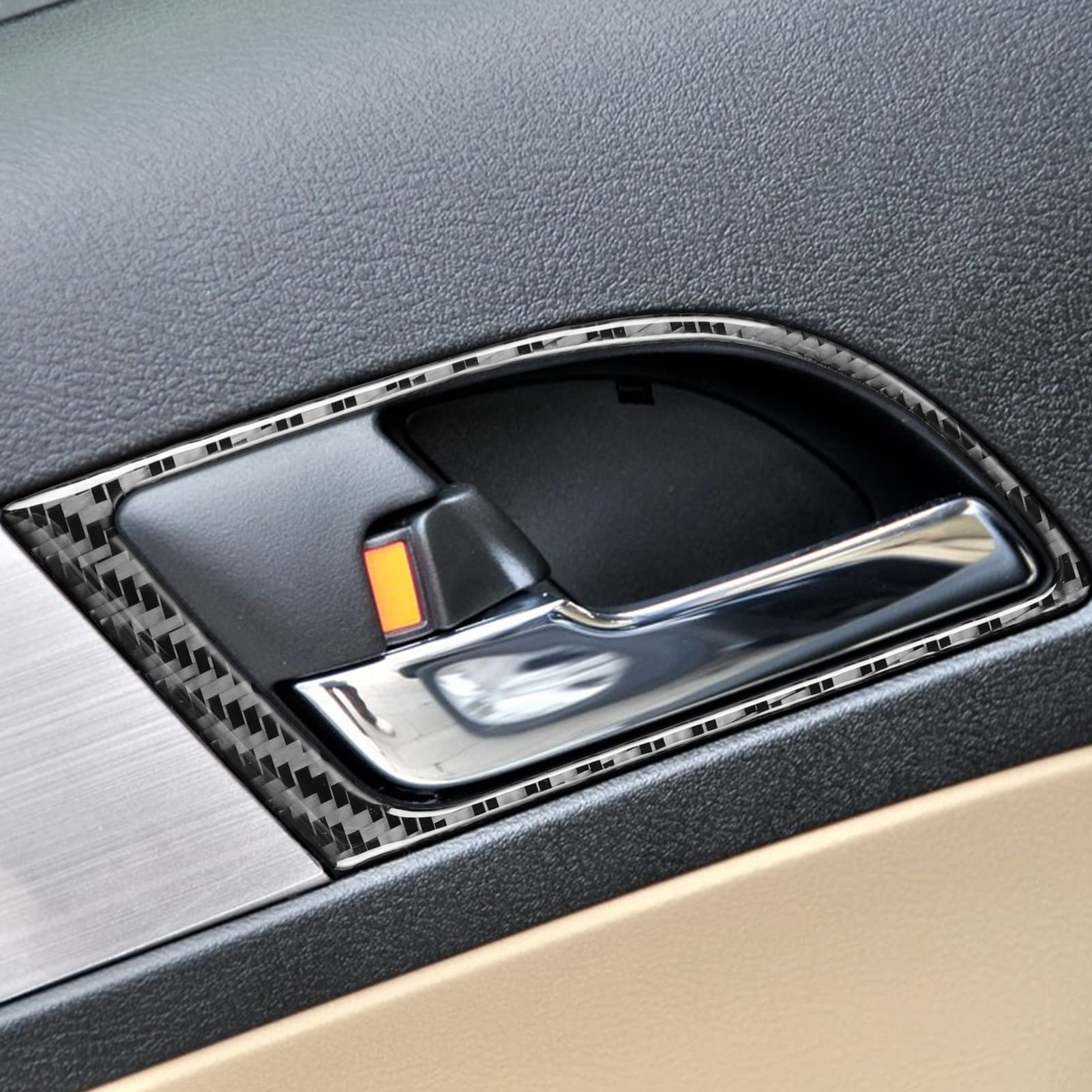 Real Premium Carbon Fiber Compatible with Honda CRV 2007 2008 2009 2010 2011 Accessories Car Inner Handle Frame Cover Sticker Decal Interior Trim