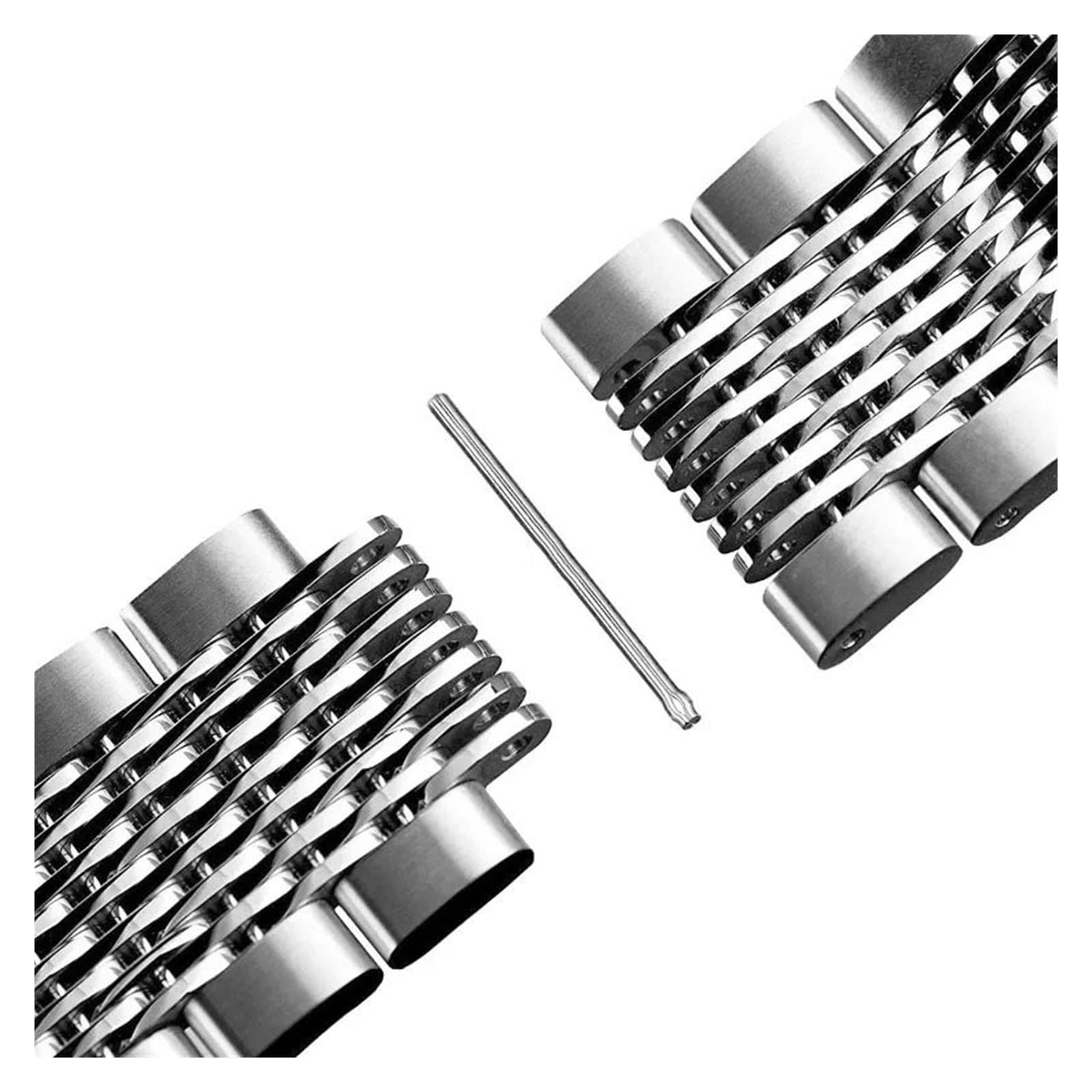 Solid Deployment Buckle Diving Watch Band Stainless Steel Mesh Bracelet Brushed Polished Business Straps Wristbelt 18/20/22/24mm