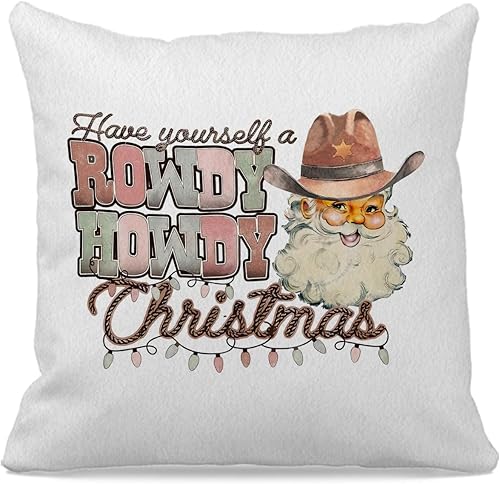 Miniatura 9 de OFlich Fundas de almohada de Navidad occidental de 18 x 18 pulgadas, almohadas de Navidad de vaquero occidental, fundas de almohada de Navidad