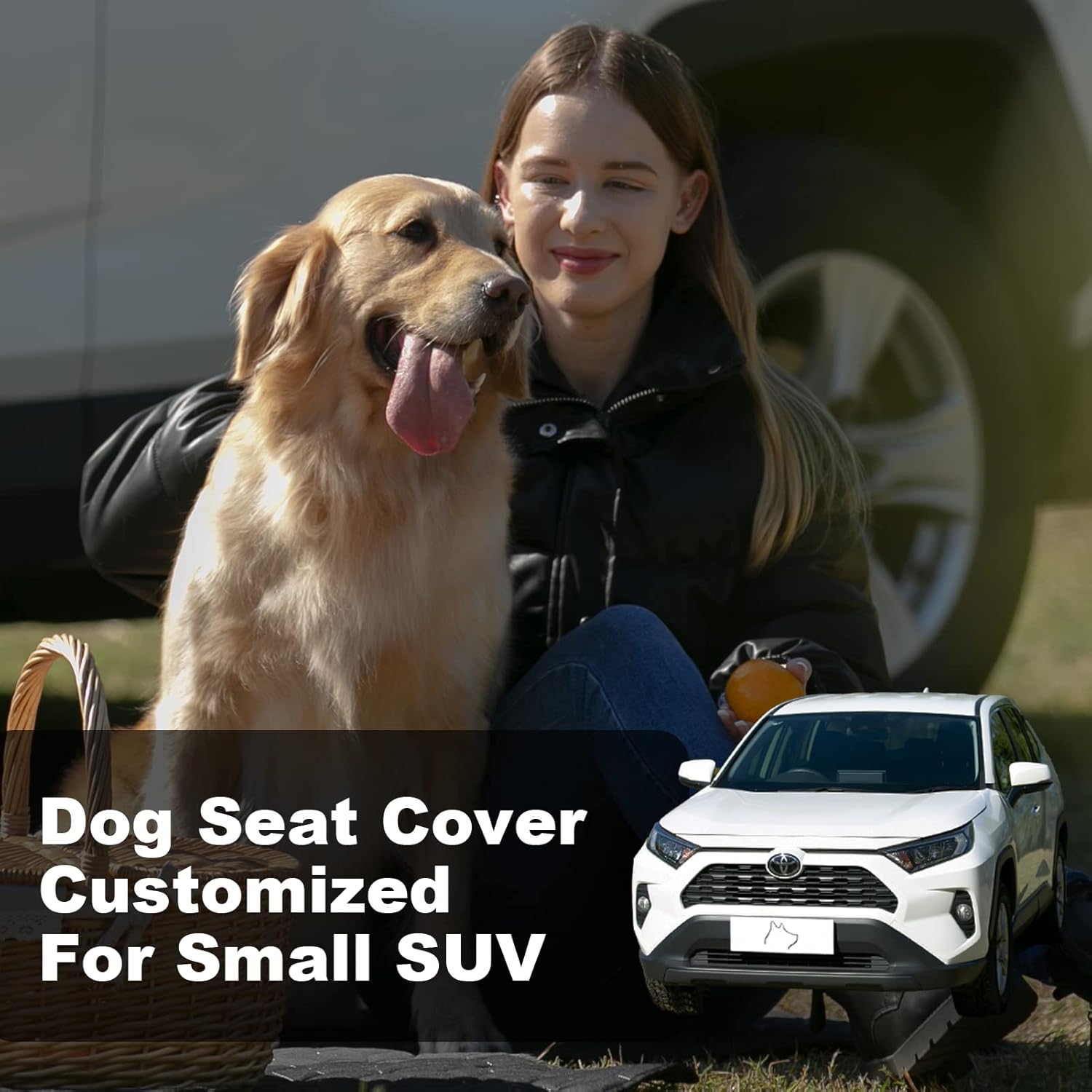 Meginc SUV Cargo Liner for Dogs,100% Waterproof Pet Trunk Car Seat Cover Mat with Bumper Flap Protector,Dog Protect Auto Carpet, Heavy Durable Pet Car Seat Protector for SUV CRV RAV4 Q5 CX5