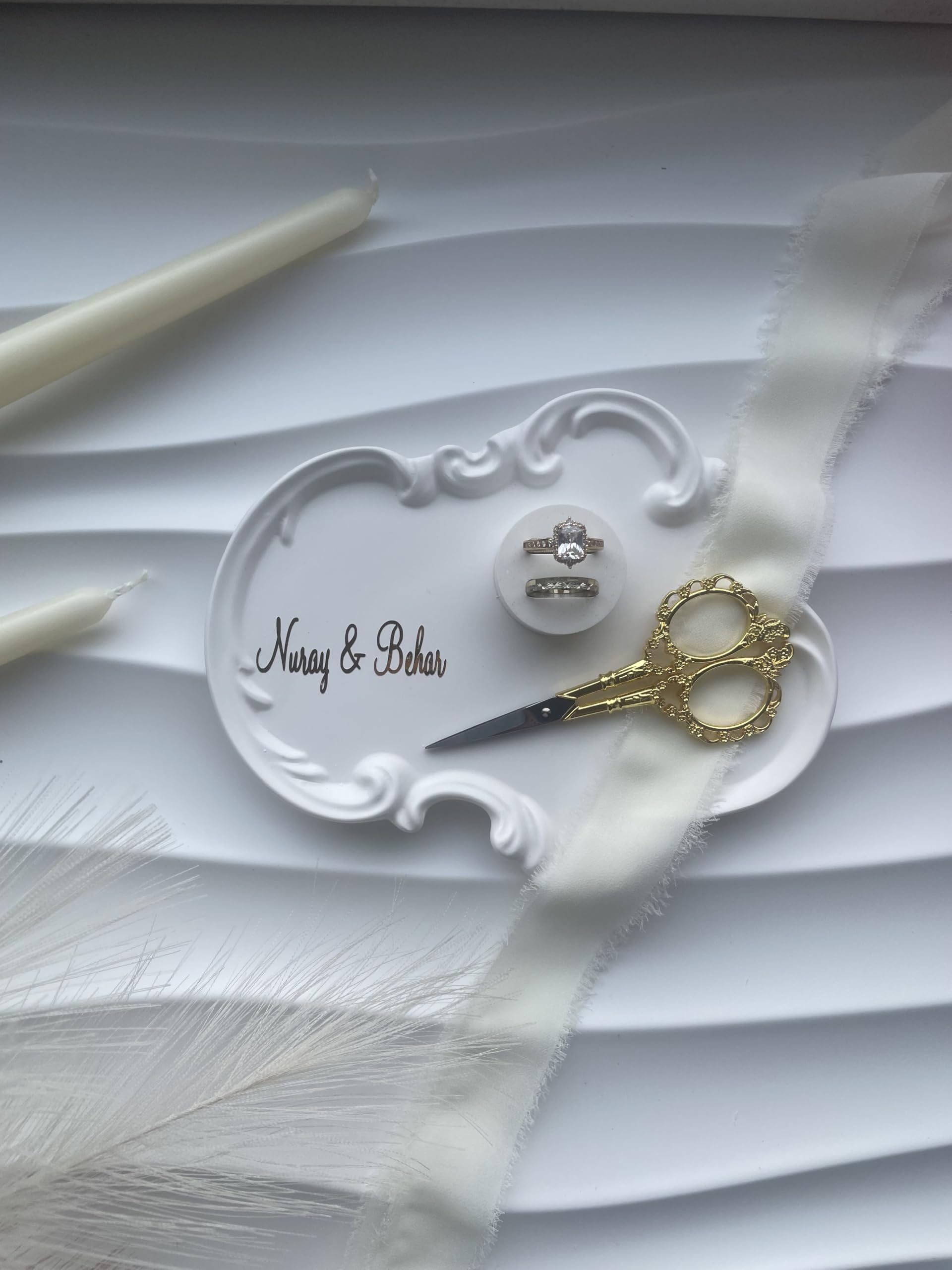 Verlobungstablett Keramik weiß Hochzeit Verlobung | kiz isteme Tepsisi