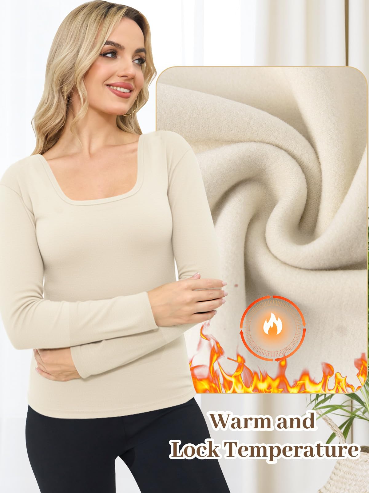 Top termico da donna a maniche lunghe biancheria intima termica da donna elasticità camicia termica invernale calda strati di base