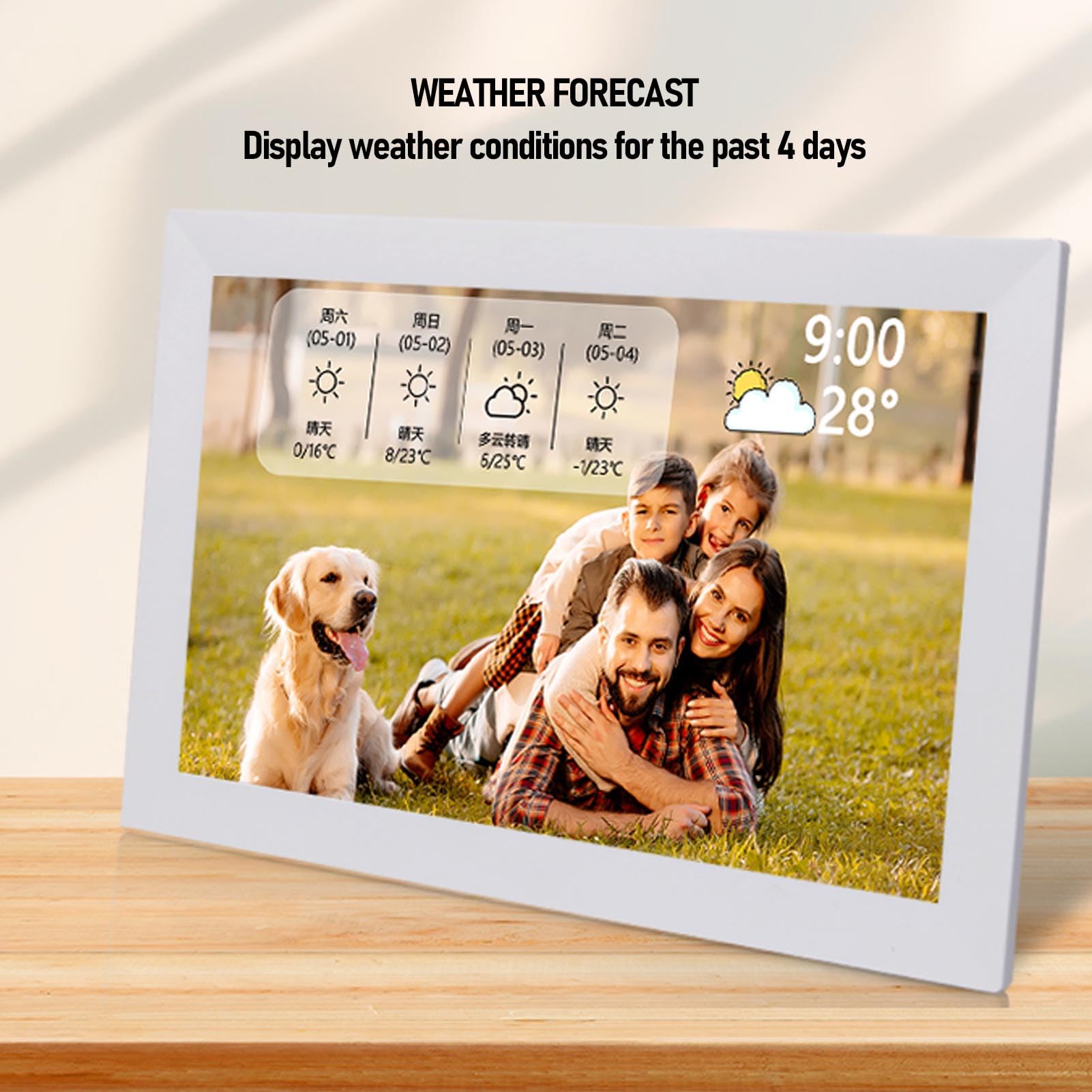 13.3 In Frame Digital Picture, Frame di Foto Digitale WiFi, Touch Screen 1280x800, Memoria da 32 GB, Tabletop o Montato a Parete, Condividi Foto/video Dall'app Telefonica (EU Plug)