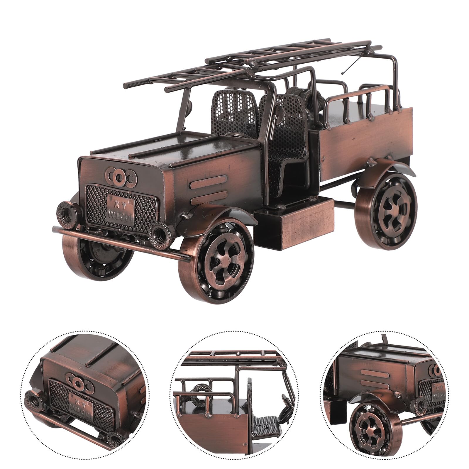 Lurrose Vintage Feuerwehrwagen Modell aus Eisen für Sammler und Deko