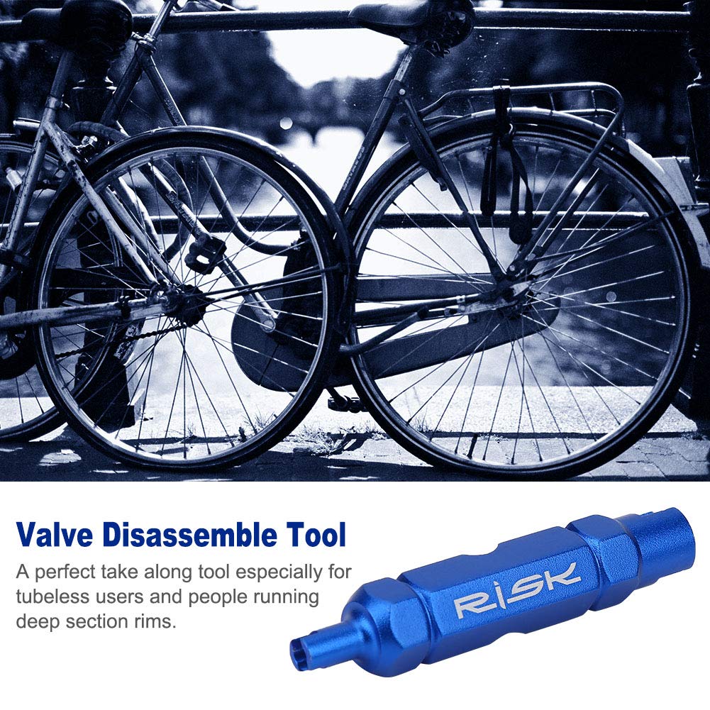 Valve Core Remove Tool RISK Valve Core Extractor Deep Section Rims Bicycle Tube Tire Valve Disassemble Remove Tools for Presta/Schrader - Image 2