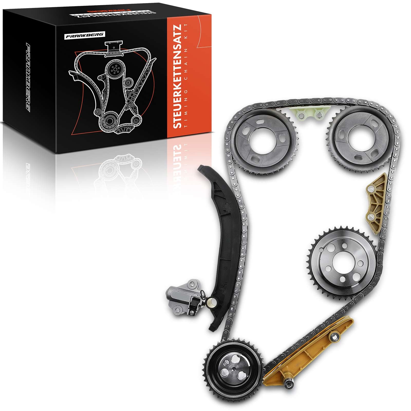 Frankberg Kit catena di distribuzione 1704089 | Compatibile con: Pianale/telaio Transit FF FM FN, Autobus Transit V363 FAD FBD, Transit Box FA, Transit V363 Box FCD FDD