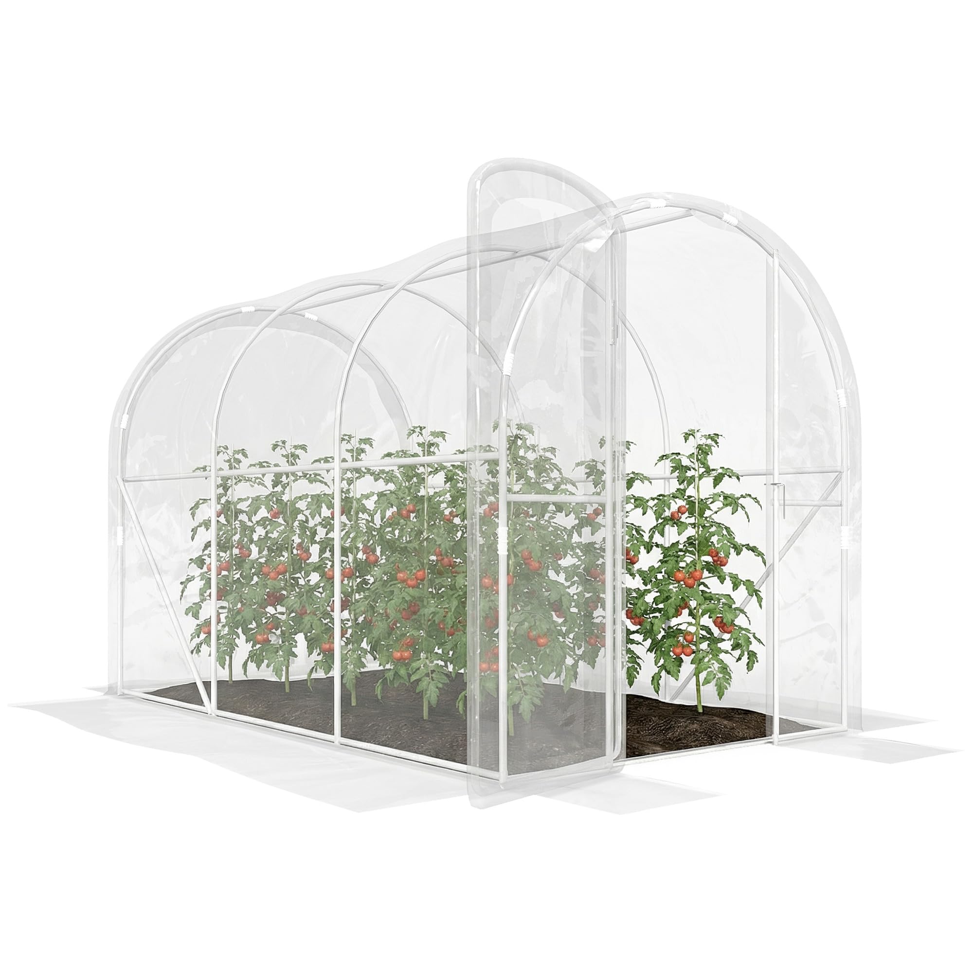 Outsunny Túnel Invernadero de jardín 3x2x2m 6m² con Puerta abisagrada