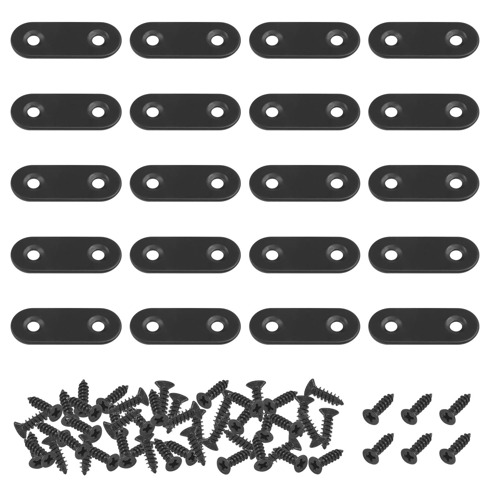 Snapklik.com : Mardatt 20 Sets 4 Sizes Black Straight Brackets Mending ...