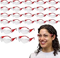 Vista 14 de SAFE HANDLER Gafas de seguridad con patillas de color transparente Talla única, para adultos, jóvenes, lente de policarbonato protector