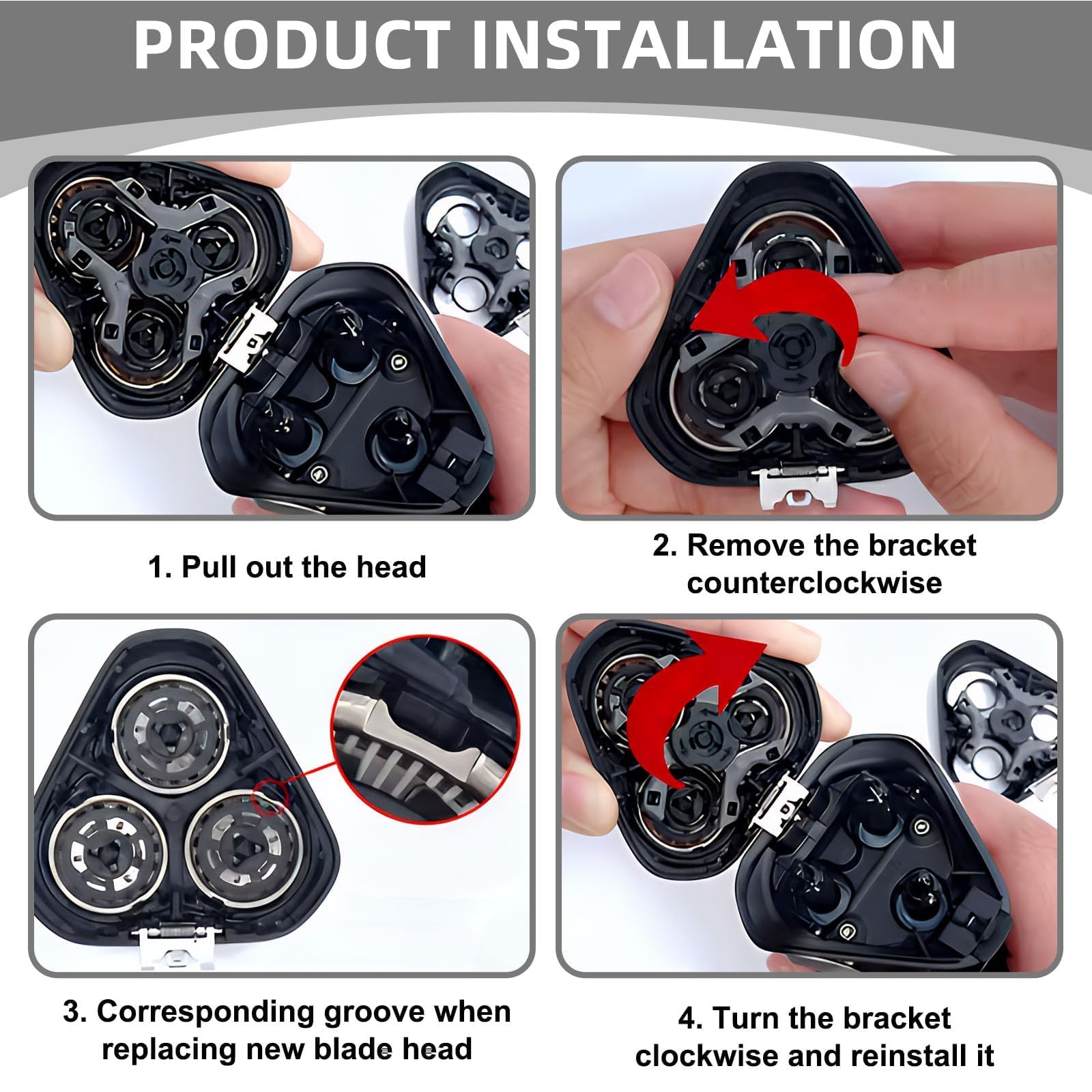 Set di 6 Testine di Rasatura di Ricambio Compatibili Con Philips Sh50/30 Serie 3000 2000 1000 Aquatouch At8xx At7xx Pt7xx, Spazzola per La Pulizia Accessori