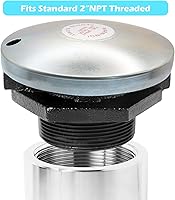 Vista 2 de Tapa de combustible diésel con ventilación para tanque de transferencia, con cuello roscado de 2 pulgadas, Tapa de tanque de combustible diésel