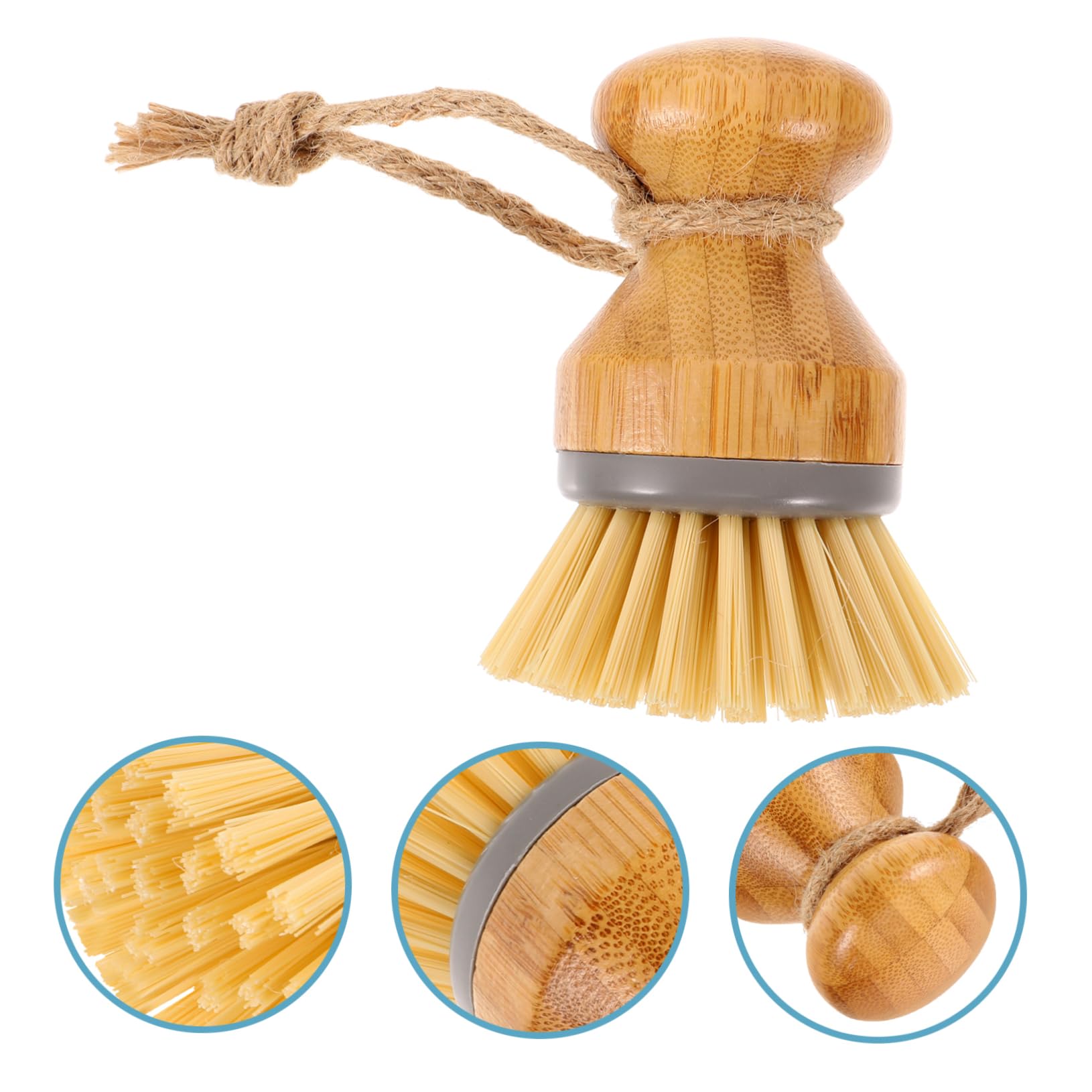 DECHOUS 5 Pièces Brosse à Vaisselle de Cuisine Portable des Produits Nettoyeur grattoir Petite Brosse de Nettoyage à récurer ustensiles de Cuisine de e en Bois