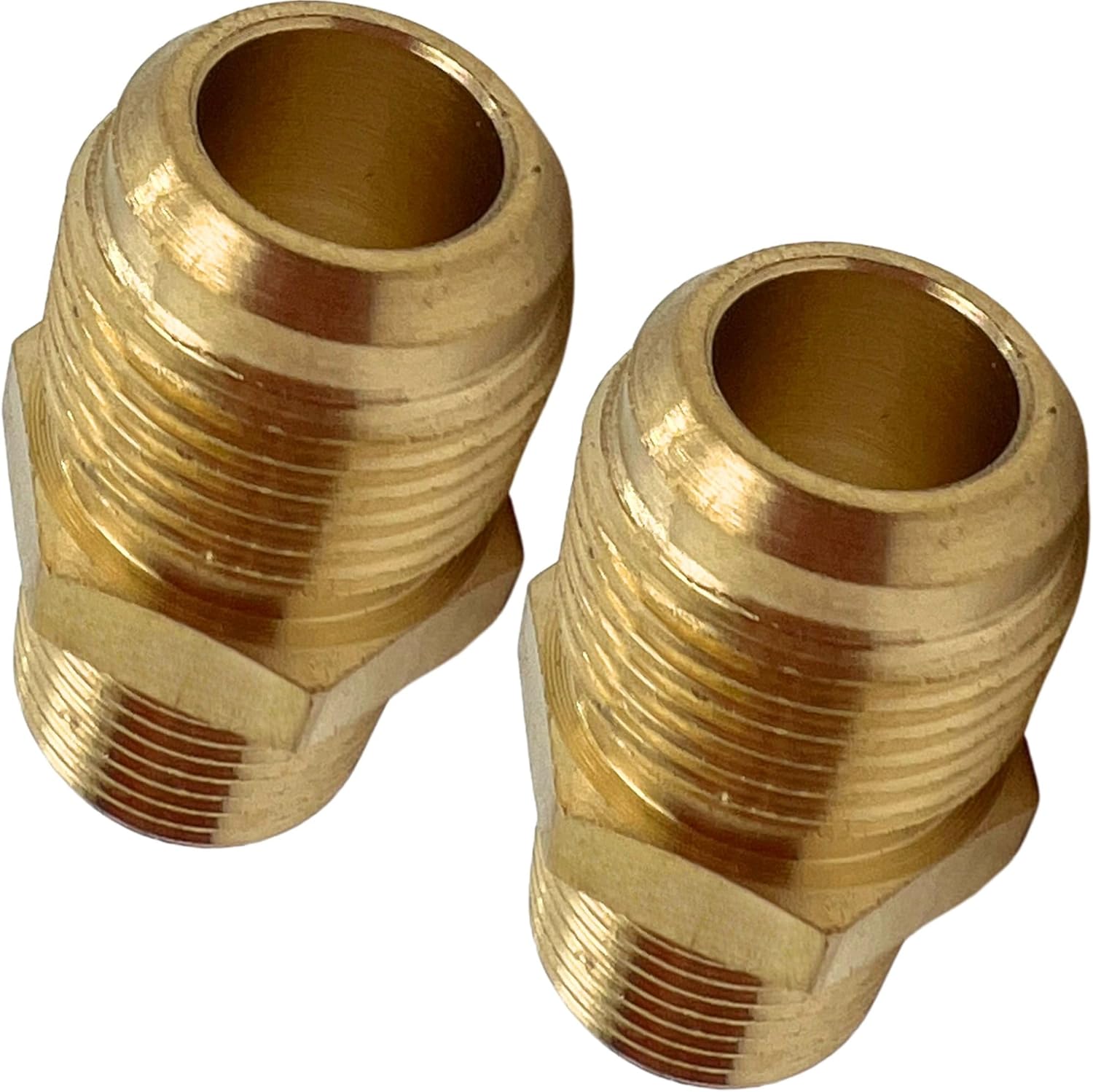 2 Pack 1/2" Flare x 1/4" NPT Male Brass Couples Tube Fitting Half Union Gas Adapter Connector by CX WONDERLAND