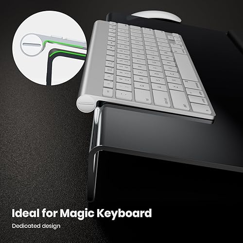 Miniatura 4 de Soporte para teclado de computadora inclinado de acrílico para escribir y trabajar fácilmente ergonómico, elevador de teclado de ajuste de altura de