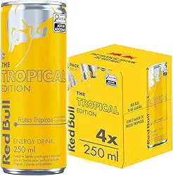 Pack de 4 Latas Red Bull Energético, Tropical, 250ml