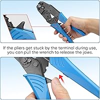 Vista 3 de TICONN Herramienta de crimpado para conectores termorretráctiles, crimpadora de cables de trinquete, alicates de prensado, crimpadora de terminales