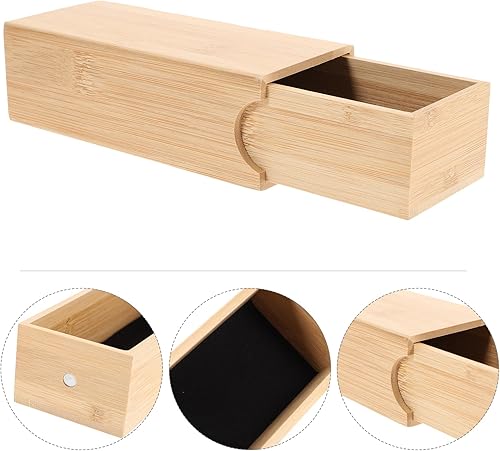 Miniatura 8 de Caja organizadora de madera para gafas de sol, 1 unidad, estantes de almacenamiento de madera, contenedor de gafas de sol, estuche simple para