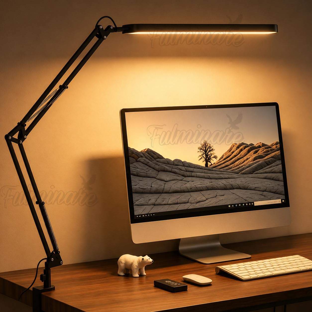 Fulminare LED Table Lamp for Study Room, Adjustable Arm Desk Lamp, 3 Color Modes, 10-Level Dimmer, Eye Care Reading Light with Clamp, Flicker-Free Warm White Light for Students, Home & Office (King)-image-39