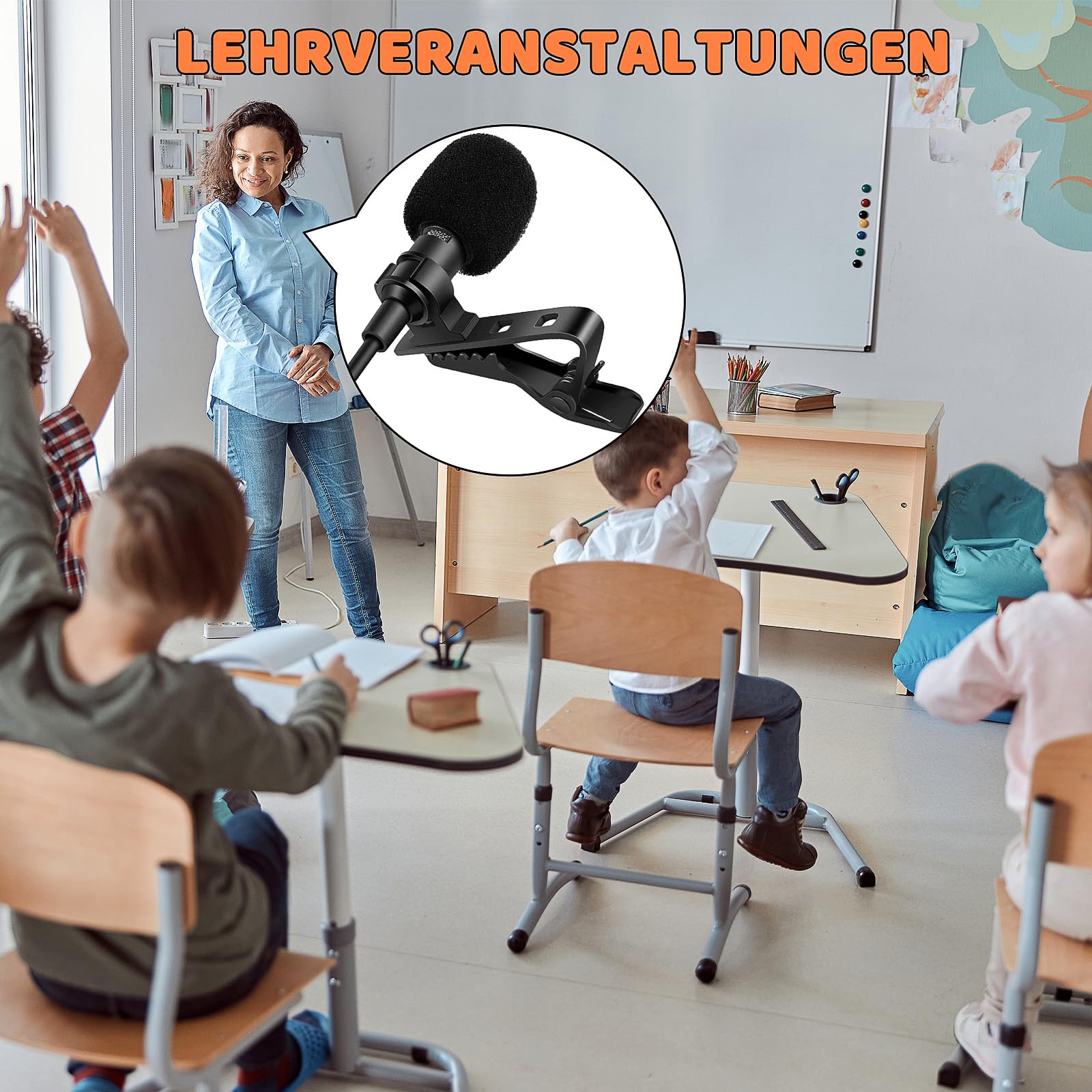 Lavaliermikrofon Clip,10 Stück Mikrofon Mic Clips,Metall Mikrofon Clip,Mini Mic Lavalier Clip,Schwarzer Kragenclip,Kleine Draht Clips für Interview Meeting Lectures Online Chat